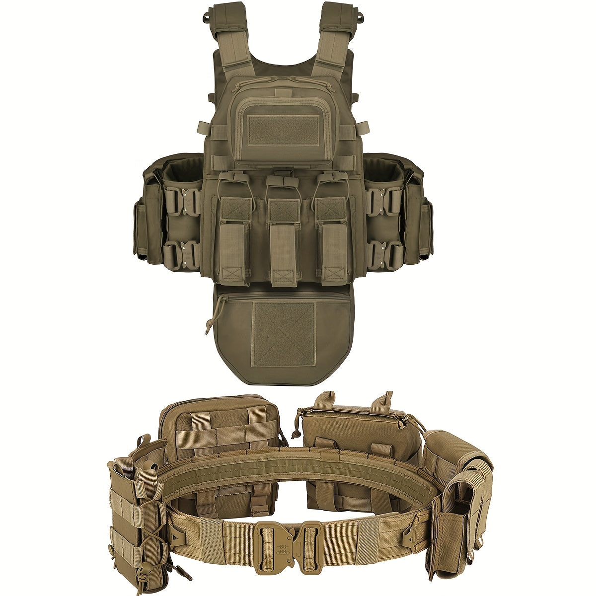 OVC - Tactical Vest and Tactical Belt Combo with accessories