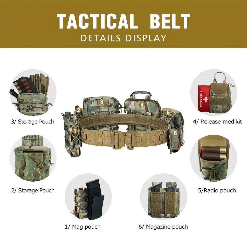 OVC - Tactical Vest and Tactical Belt Combo with accessories