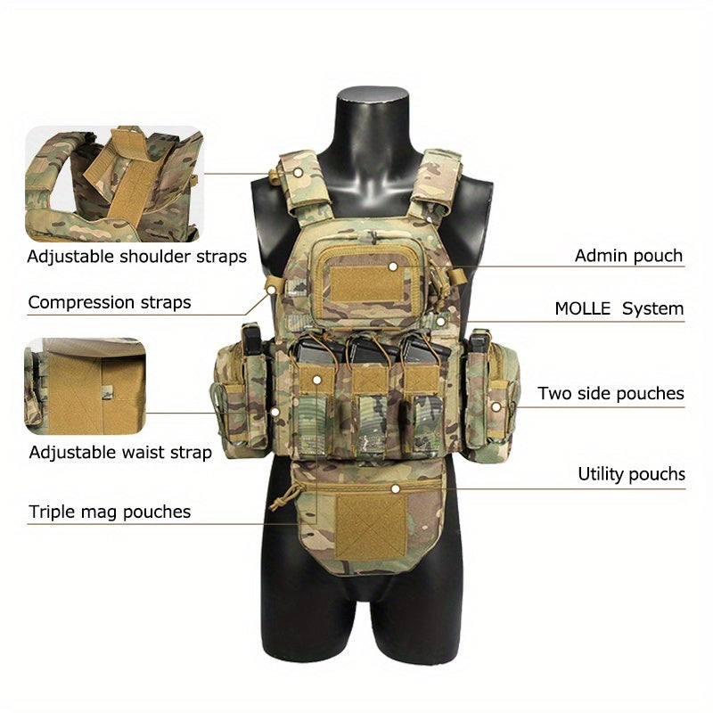 OVC - Tactical Vest and Tactical Belt Combo with accessories