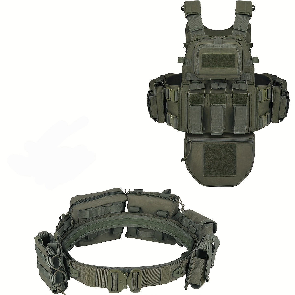 OVC - Tactical Vest and Tactical Belt Combo with accessories